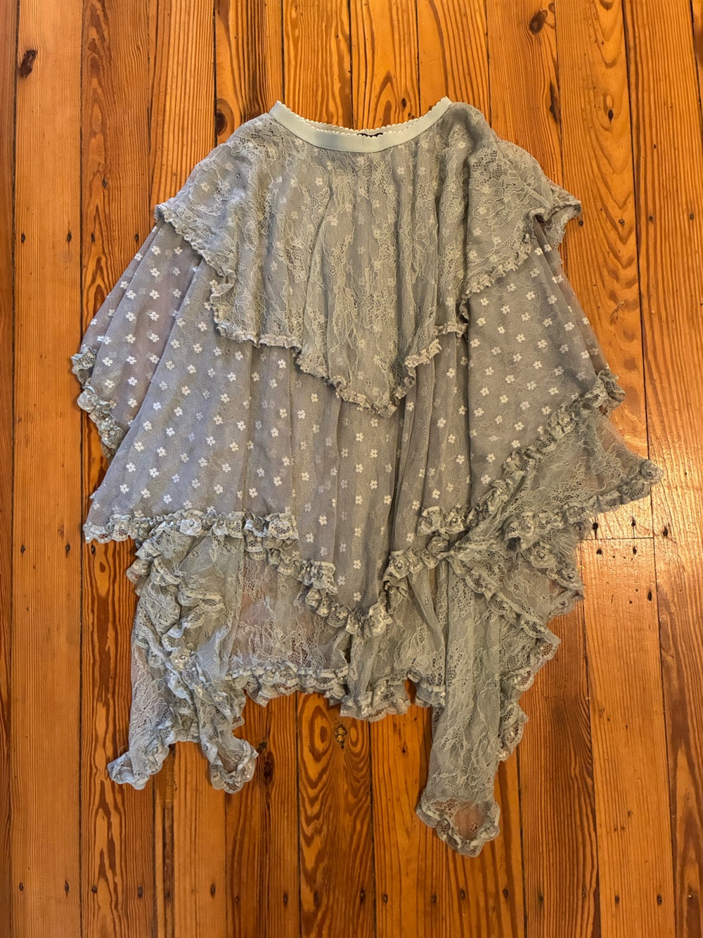 Current Mood Pieced Lace Mesh Maxi Skirt
